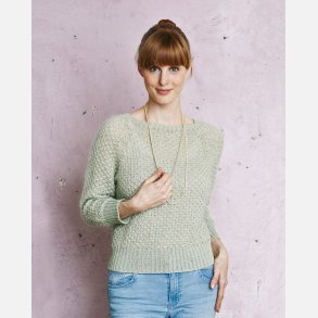 Kort sweater i luftige tern - Elise by Permin, Angel by Permin